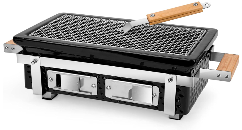 ONLYFIRE GRILLS Charcoal BBQ Hibachi Grill with Grid Lifter